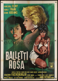 1j556 DIE ZORNIGEN JUNGEN MANNER Italian 2p 1960 Gasparri art of sexy Dawn Addams & Tantau, rare!