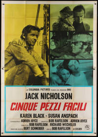 1j567 FIVE EASY PIECES Italian 2p 1971 four images of Jack Nicholson, directed by Bob Rafelson!