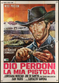 1j572 GOD WILL FORGIVE MY GUN Italian 2p 1969 great Ezio Tarantelli spaghetti western art!