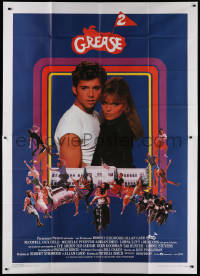 1j573 GREASE 2 Italian 2p 1982 best close up of Michelle Pfeiffer & Maxwell Caulfield!