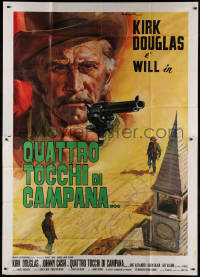 1j575 GUNFIGHT Italian 2p 1971 different art of Kirk Douglas with gun by Averardo Ciriello!