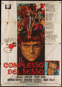 1j585 I'LL NEVER FORGET WHAT'S'ISNAME Italian 2p 1968 Iaia art of Orson Welles, Reed & Carol White!