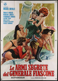 1j599 KISS ME GENERAL Italian 2p 1974 Sciotti art of Nazi officer surrounded by near-naked women!