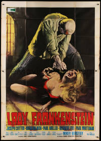 1j604 LADY FRANKENSTEIN Italian 2p 1971 best Luca Crovato art of sexy blonde attacked by monster!
