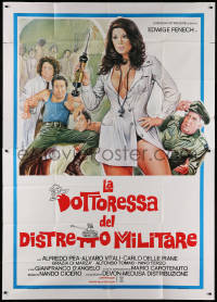 1j605 LADY MEDIC Italian 2p 1976 Sciotti art of sexy near-naked doctor Edwige Fenech with needle!