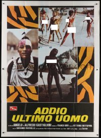 1j608 LAST SAVAGE Italian 2p 1978 Addio ultimo uomo, bizarre mondo documentary with naked natives!