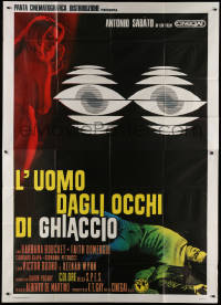 1j617 MAN WITH ICY EYES Italian 2p 1971 Antonio Sabato, sexy Barbara Bouchet, cool crime artwork!