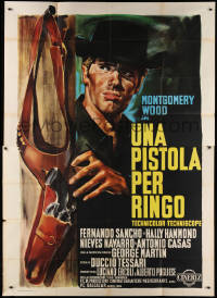1j634 PISTOL FOR RINGO Italian 2p 1965 cool spaghetti western art of Giuliano Gemma by Olivetti!