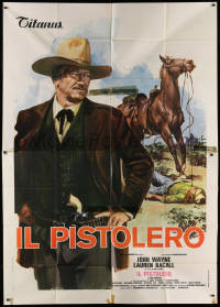 1j656 SHOOTIST Italian 2p 1976 different artwork of cowboy John Wayne & horse by Averardo Ciriello!