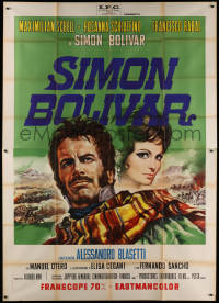 1j657 SIMON BOLIVAR Italian 2p 1969 great art of Maximilian Schell & Rosanna Schiaffino!