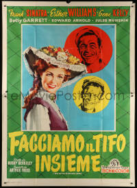 1j672 TAKE ME OUT TO THE BALL GAME Italian 2p 1952 Nano art of Sinatra, Williams & Kelly, rare!