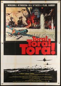 1j679 TORA TORA TORA Italian 2p 1970 Bob McCall art of the incredible attack on Pearl Harbor, rare!