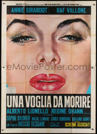 1j685 UNA VOGLIA DA MORIRE Italian 2p 1965 Duccio Tessari, sexy close up art of Annie Girardot!