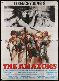 1j688 WAR GODDESS export Italian 2p 1973 different art of sexy female warriors, The Amazons!