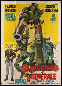 1j690 WAR ITALIAN STYLE Italian 2p 1966 Ciriello art of Nazi Buster Keaton, Franco & Ciccio!