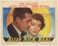 1k210 ALIAS NICK BEAL LC #4 1949 best close portrait of Ray Milland & Audrey Totter!