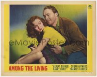 1k216 AMONG THE LIVING LC 1941 leering Albert Dekker holding sexy Susan Hayward, who has a gun!