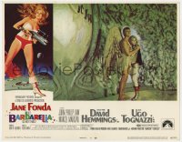 1k231 BARBARELLA LC #4 1968 winged John Phillip Law holds sexy Jane Fonda in cool cavern!