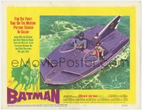 1k232 BATMAN LC #3 1966 great image of Adam West & Burt Ward as Robin in Bat-Speedboat!