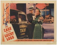 1k278 CASE OF THE LUCKY LEGS LC 1935 close up of Craig Reynolds silencing Patricia Ellis by taxi!
