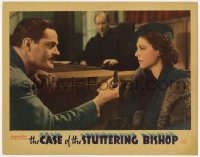 1k279 CASE OF THE STUTTERING BISHOP LC 1937 Donald Woods as Perry Mason shows Anne Nagel weapon!