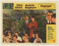 1k285 CHARADE LC #6 1963 Cary Grant stares at worried Audrey Hepburn by children, Stanley Donen!