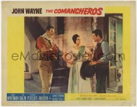 1k295 COMANCHEROS LC #1 1961 pretty Ina Balin between John Wayne & Stuart Whitman, Michael Curtiz!