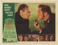 1k296 COMEDY OF TERRORS LC #7 1964 c/u of Vincent Price showing bottle of poison to Peter Lorre!