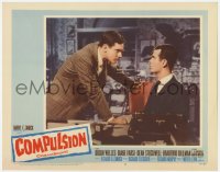 1k297 COMPULSION LC #4 1959 crazy Dean Stockwell & Bradford Dillman try to commit the perfect murder!