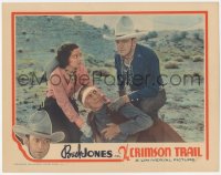 1k306 CRIMSON TRAIL LC 1935 c/u of Buck Jones & Polly Ann Young helping wounded older man!