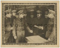 1k320 DARK ROAD LC 1917 World War I soldiers in bunker studying map & receiving orders, rare!