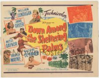 1k057 DOWN AMONG THE SHELTERING PALMS TC 1953 tropical Jane Greer, Mitzi Gaynor & Gloria De Haven!