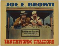 1k361 EARTHWORM TRACTORS LC 1936 great image of Joe E. Brown & June Travis yelling from tractor!