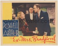 1k368 EX-MRS. BRADFORD LC 1936 close up of pretty Jean Arthur laughing at angry William Powell!