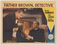 1k375 FATHER BROWN, DETECTIVE LC 1935 close up of Paul Lukas threatening priest Walter Connolly!