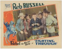 1k380 FIGHTING THROUGH LC 1934 Reb Russell, Yakima Canutt & men stop playing poker to read letter!