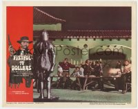 1k384 FISTFUL OF DOLLARS LC #2 1967 introducing the man with no name, Clint Eastwood, shooting gun!