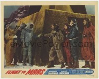 1k391 FLIGHT TO MARS LC #6 1951 great close up of top stars meeting men in space suits!