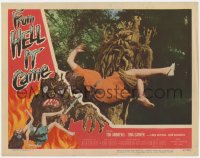 1k407 FROM HELL IT CAME LC 1957 best close up of wacky tree monster carrying girl!