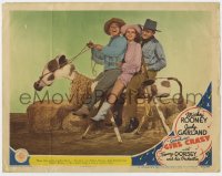 1k422 GIRL CRAZY LC #8 1943 Mickey Rooney, Judy Garland & Tommy Dorsey riding wooden horse!