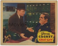 1k444 GREAT GUY LC 1936 laughing cop Edward Brophy doesn't take James Cagney's protest seriously!