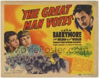1k073 GREAT MAN VOTES TC 1939 alcoholic John Barrymore, Virginia Weidler, Garson Kanin