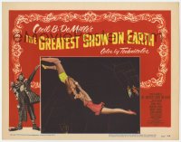 1k447 GREATEST SHOW ON EARTH LC #3 1952 Cecil B. DeMille classic, Cornel Wilde & Hutton on trapeze!