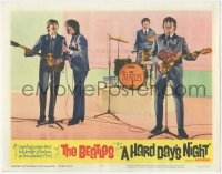 1k455 HARD DAY'S NIGHT LC #1 1964 great image of The Beatles performing, best lobby card of them!