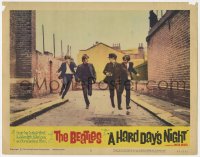 1k456 HARD DAY'S NIGHT LC #6 1964 great image of all four Beatles running down the street!