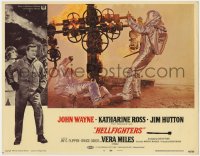 1k468 HELLFIGHTERS LC #4 1968 John Wayne as fireman Red Adair, intense firefighting scene!