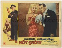 1k494 HOT SHOTS LC 1956 great close up of sexy blonde Joi Lansing & Huntz Hall in tuxedo!