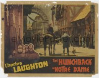 1k502 HUNCHBACK OF NOTRE DAME LC 1939 Hardwicke on horse leads Charles Laughton as Quasimodo!