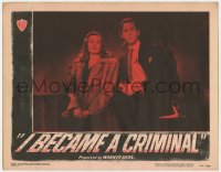 1k505 I BECAME A CRIMINAL LC #4 1948 close up of Sally Gray & smoking Griffith Jones with gun!
