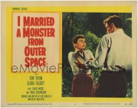 1k508 I MARRIED A MONSTER FROM OUTER SPACE LC #2 1958 close up of Gloria Talbott rejecting Tryon!
